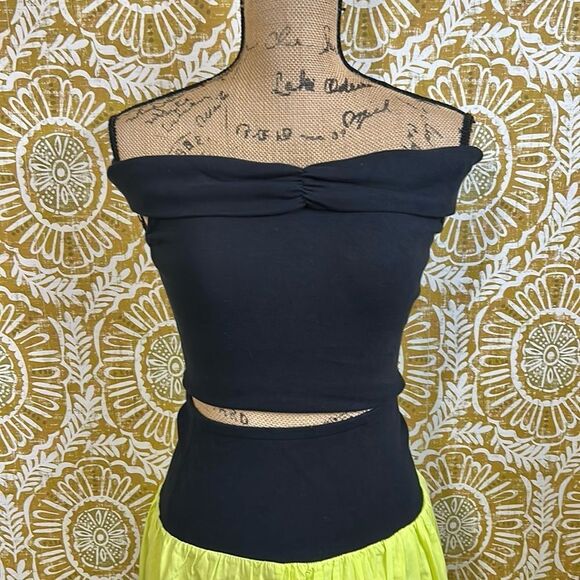 NWOT Free People Cooler In Capri Crop Top Skirt Co-Ord Set in Kiwi Combo Size XS - Picture 5 of 11